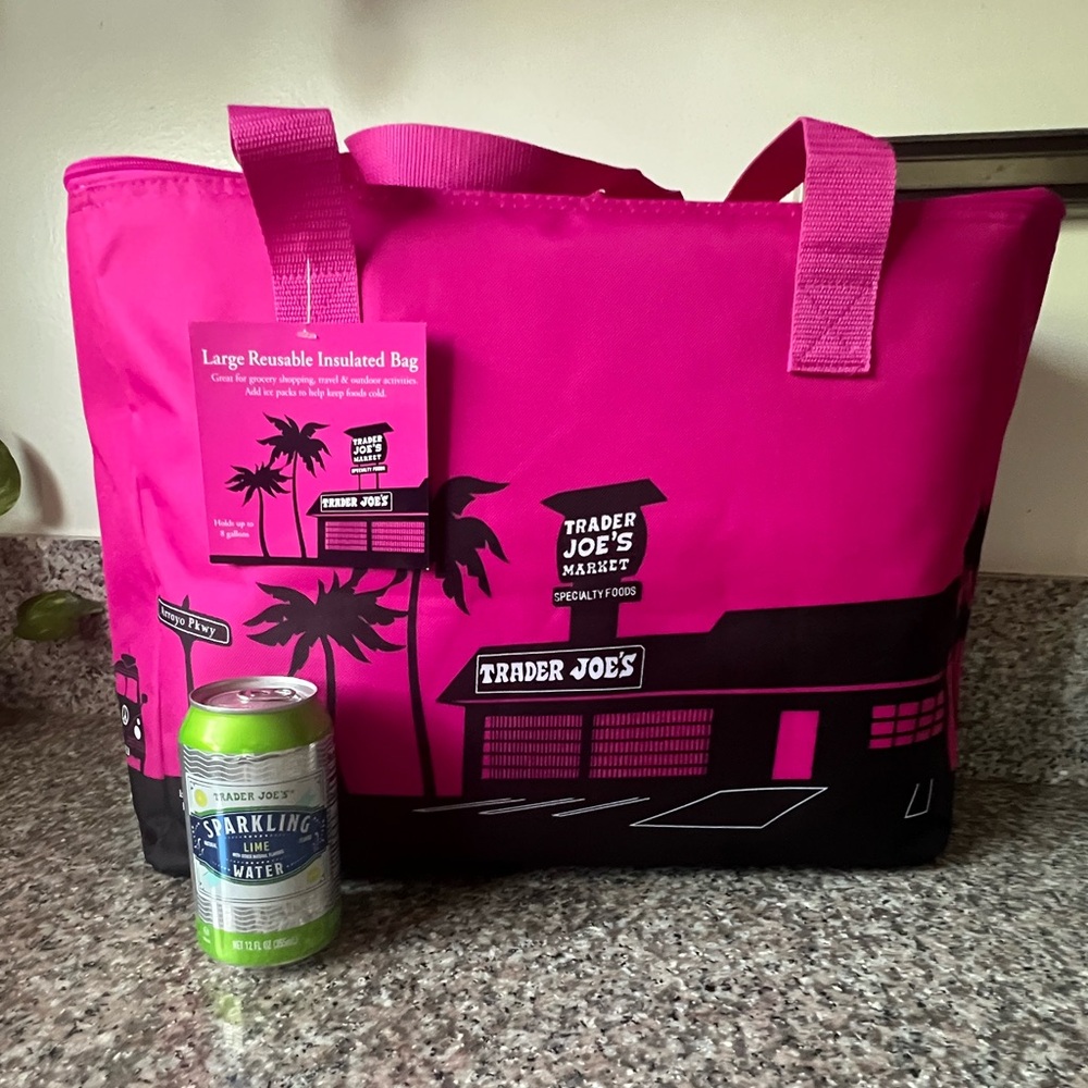 NWT Limited Edition Pink Trader Joe’s Insulated Cooler Bag
